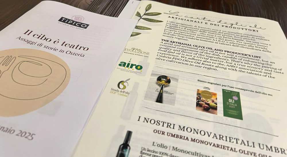 The new Interactive Olive Oil and Producers Menu – Tipico Osteria Montone
