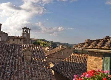 Montone Alta Valle Del Tevere Vista Tetti Borgo Umbria Italia